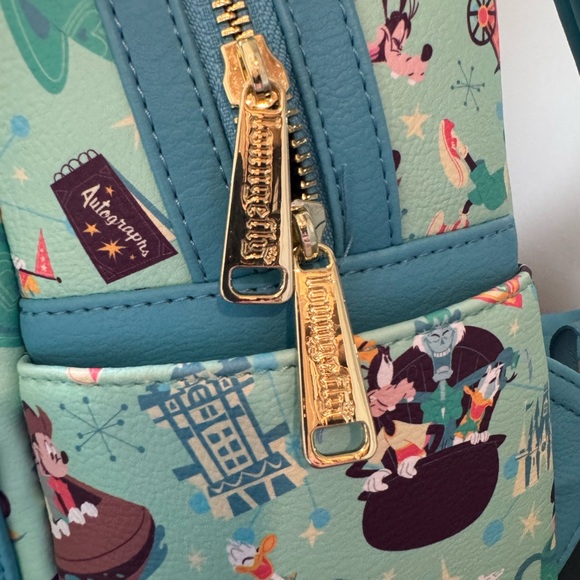 Disney “Play in the Park” merch Loungefly Backpack - Teal - Picture 3 of 7